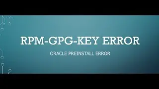 RPM GPG KEY Error