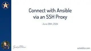 Connect with Ansible via an SSH Proxy