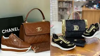 2022world best brand super expensive women leather comfortable platform shoes with matching handbags