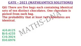 GATE - 2021 | MATHEMATICS | SOLUTIONS | 13 FEB. 2021 | QUESTION - 6