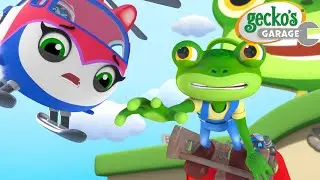 Helikopter Helena'nın İniş  Macerası! 🚁 | 🐸 Gecko'nun Garajı - Çocuklar için Kamyonlar