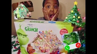 Calling The Grinch On FACETIME |The Grinch Gingerbread House Kit | I MET THE GRINCH!