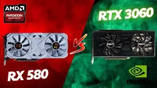 RX 580 vs RTX 3060 - 1080p - Teste comparativo em 8 jogos