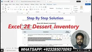 Excel 2E Dessert Inventory | Marisol Dessert and Spices Austin Facility | Inventory Management