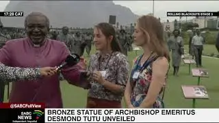 Life-sized bronze statue of Archbishop Tutu unveiled in Cape Town
