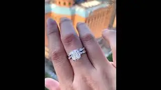 Cushion Diamond Crossover Band Ring 💍✨#weddingring #diamondbandring #womenring