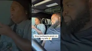 Oreo toothpaste prank on my wife ￼#toothpaste #prank #couplegoals #reaction #oreo #husbandwife #fyp