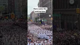 Loud cheers for the seminarians during procession #eucharisticrevival