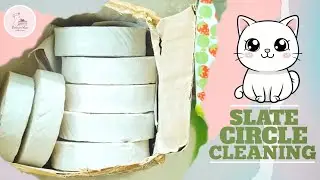 Wet Cleaning of Slate Circle | #eatingasmr