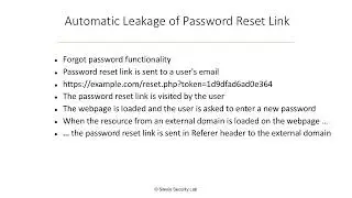 05 Automatic Leakage of Password Reset Link   Overview
