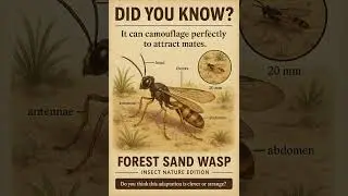 #ForestSandWasp #SandWasp #InsectFacts #NatureInfographic #BugWorld #Wildlife #ForestInsect