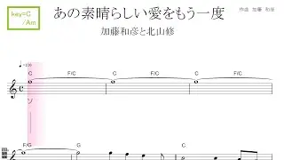 あの素晴らしい愛をもう一度（加藤和彦と北山修）key＝C/Am ／ドレミで歌う楽譜【コード付き】