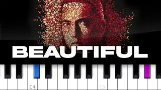 Eminem - Beautiful  (piano tutorial)