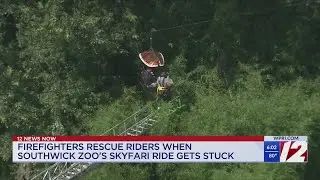 Firefighters rescue riders stuck on Southwick Zoo's 'Skyfari'