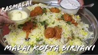 Rasmalai Recipe - Veg Paneer Kofta Biryani Recipe - Malai Kofta Biriyani  -  How to make Rasmalai