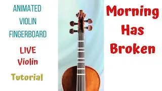 MORNING HAS BROKEN, hymn - Animated Violin FINGERBOARD - Live Violin