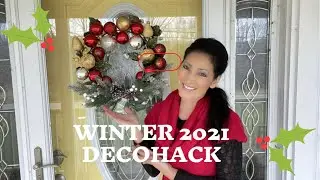 UPGRADE A BASIC WIRE WREATH with DOLLAR STORE BULBS! DECOCRATED Winter 2021 WREATH DECOHACK