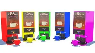 Learn Colors With Hot Chocolate Vending Machines for Kids Children #l