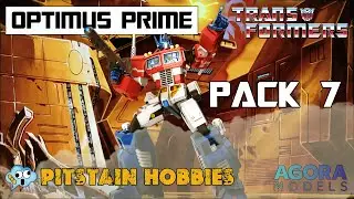 Large scale Agora Models Generation 1 Optimus Prime Transformers partwork kit pack 7