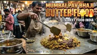 Pav Bhaji Street Food Mumbai | Butter Loaded Indian Food