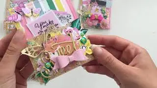 ✨Project share, library pockets challenge with ana, using the garden party collection💓✨