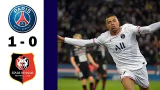 PSG 1-0 Rennes | mbappe goal - Assist by Lionel Messi Ligue 1 21/2022 highlights