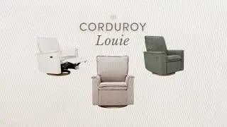 The Louie Electric Recliner, now in Soft Textured Corduroy &ndash; Taupe, Green Olive & Coconut