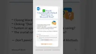 Oops! I accidentally clicked &ldquo;Don&rsquo;t Save&rdquo; on Microsoft Word - Word Recovery Guide#word #filerecovery