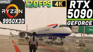 MSFS 2024 ~ A350 Rainstorm Flight ~ RTX 5090 + 9950X3D | 4K-ULTRA Graphics ~ Lisbon to Dublin