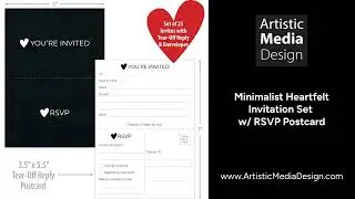 Heartfelt Invitations with Tear Off RSVP Postcard