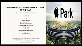 ENVIRONMENTAL FRIENDLY LOGISTICS INITIATIVES OF APPLE INC.