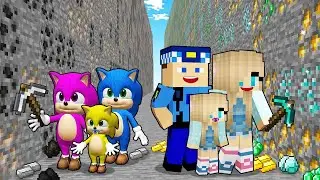 BEBEK SONİC AİLE VS BERCA AİLE  MADEN KAPIŞMASI FİLMİ! -Minecraft