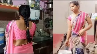 House 🏘️ work wearing saree ll Indian housewife morning 🌅 routine ll #Twinbraidsvlog