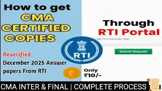 How To Apply For CMA Certified Copies Through RTI  - CMA Inter & Final - December 2025 Copies ICMAI