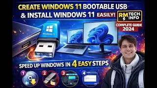 How to create a Windows 11 bootable USB drive and install Windows 11 RM TECH INFO 2024