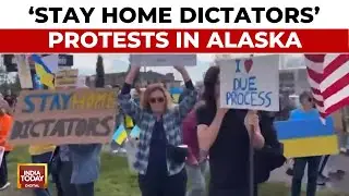 Protests in Alaska Ahead of Putin's Arrival: 'Stay Home Dictators' Placards Displayed
