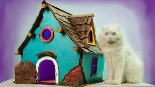 DIY Fairy Cottage House  For Cat Using Cardboard