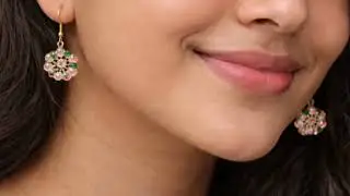 Diy handmade jewellery Pendant necklace + matching drop earringsDesign: Floral design 