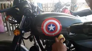 INSTALLING DECALS | MOTORSTAR CAFE 150CC. | CAPTAIN AMERICA LOGO.