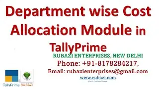 Department wise Cost Allocation Module in TallyPrime || Rubazi || TallyPrime
