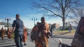 Buddhist monks' cross-country Walk for Peace draws crowds in Fayette County