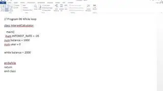 PLM 06 While Loop