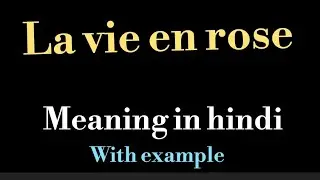 la vie en rose meaning