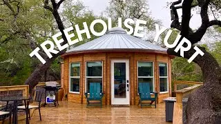 Treehouse Yurt Airbnb Tour || Unique Vacation Rentals in Dripping Springs, Texas