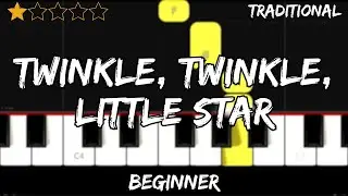 Traditional - Twinkle, Twinkle, Little Star - Easy Beginner Piano Tutorial - For 1 Hand