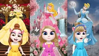 Princesses Disney | Cinderella | Belle | Avrora || My Talking Angela 2