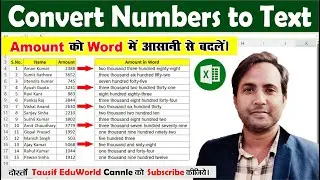 🔥Convert any Number to Text in Excel in Hindi | How to Convert Number to Text | #excel