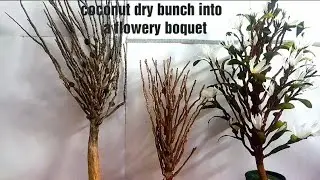 DIY Coconut inflorescence crafts|How to make crepe paper flowers crafts #18|white flower blossom