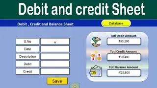 Full Automatic Debit credit and balance Sheet in excel | Debit and Credit Sheet in Excel