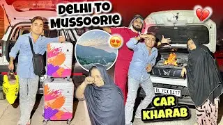 Non stop Delhi to Mussoorie 😍car main kuch problem ho gai🤯bich jungle main fas gaye💔family trip